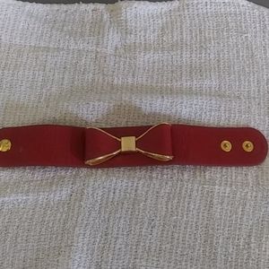 Red bow leather bracelet